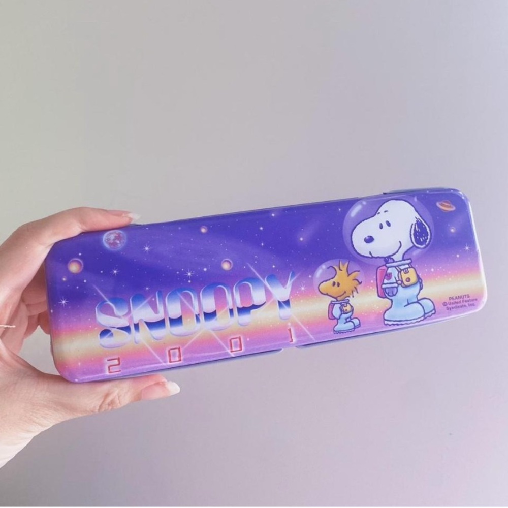Vintage 2001 Snoopy Purple Pencil Case